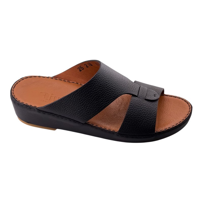 AJYAD Handmade Arabic Sandals For Men | Outdoor Mens Slippers | Everyday Flip Flops Open Toe | Arabic Genuine Shamwa Leather | New Design | Tan Footbed | Comfortable & LightWeight - Image 1